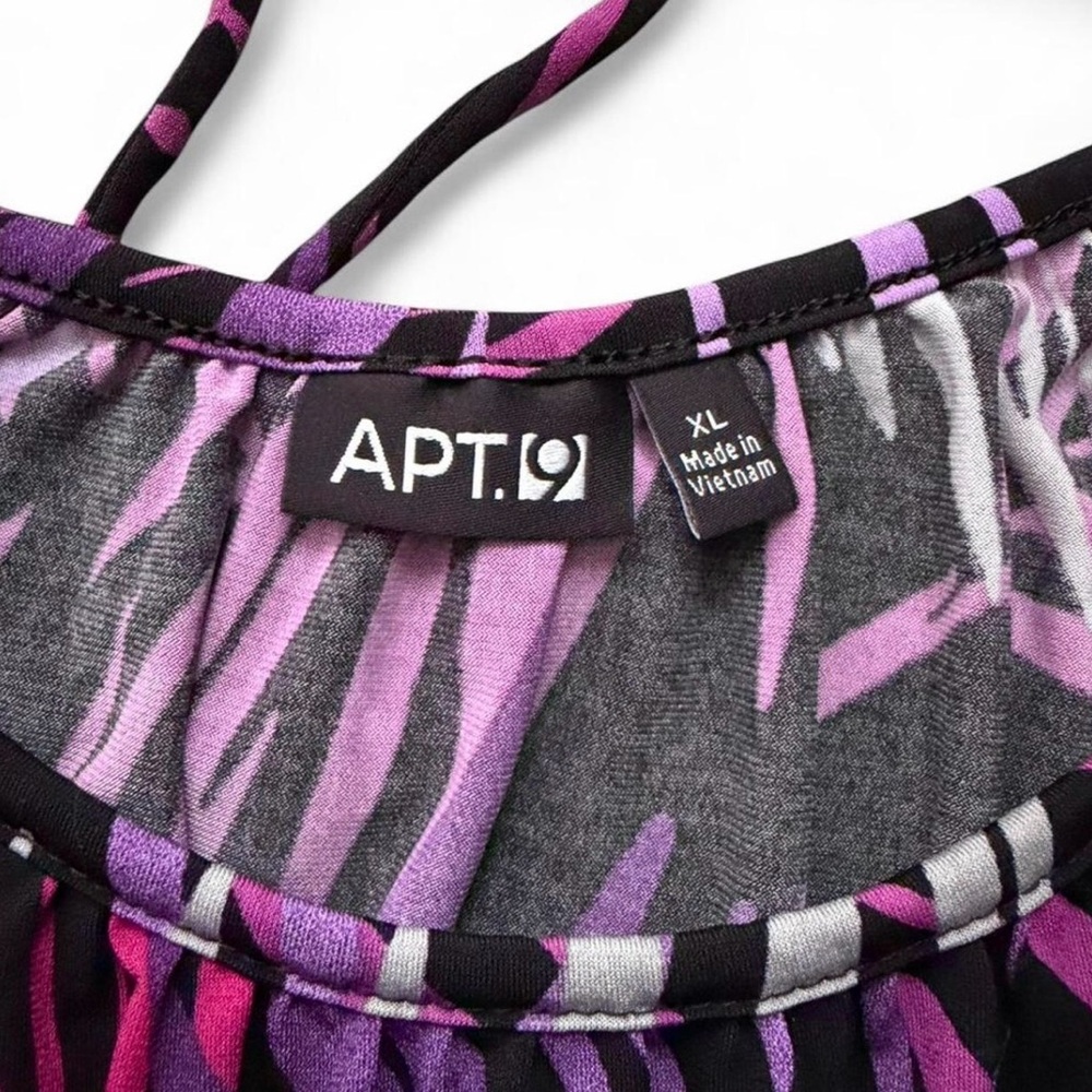 Apt. 9 Women's Palm Print Blouse - Black and Purple - Picture 6 of 6